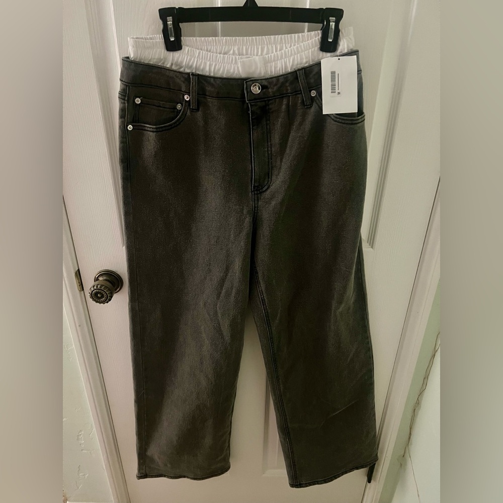 Bar III Women's Gray Wide Leg Flare Jeans, Size 12, Streetwear, Baggy, Cool - Picture 4 of 5